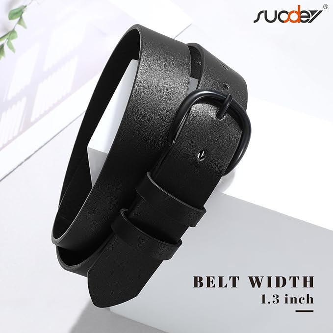 SUOSDEY Womens Casual Leather Belt for Jeans Dress Pants,Fashion Ladies Waist Belt