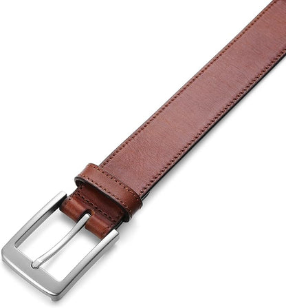 MILORDE Men's Genuine Leather Dress Belt, Handmade, 100% Cow Leather, Fashion & Classic Designs for Work Business and Casual