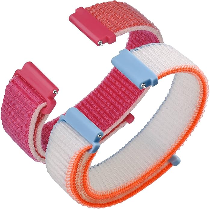 ANNEFIT Nylon Sport Loop Watch Bands, 2 Packs Quick Release Adjustable Strap 16mm 18mm 19mm 20mm 21mm 22mm 24mm