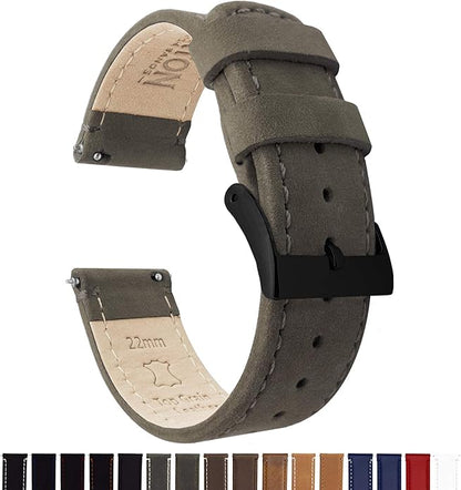 BARTON WATCH BANDS - Top Grain Leather Watch Bands Compatible with Apple Watch Models - 1, 2, 3, 4, 5, 6, 7, 8, 9, 10, SE, Ultra & Ultra 2