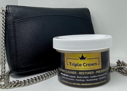 4 Ounce Leather formula; leather conditioner; cleaner and restorer for use on auto interiors, shoes, bags. Made in the U.S.A.