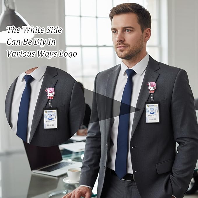 14pcs Sublimation ID Badge Holder Blanks, Bulk Leather ID Badge Holder,Heat Transfer Print Waterproof Sublimation Name Tags Blanks for Office Employees Students