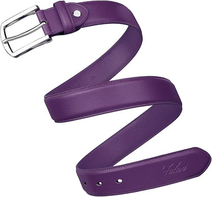 Falari Men Genuine Leather Casual Dress Belt With Single Prong Buckle, Classic Style Belt