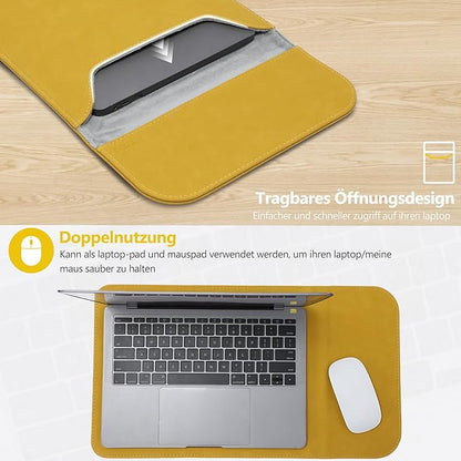 HYZUO 15 Inch Laptop Sleeve Case Bag for MacBook Air 15 M5 A3448 M4 A3241 M3 A3114 M2 A2941 2026-2023, 15" Surface Laptop 7/6/5/4/3, MacBook Pro 15 2019-2016, Faux Suede Leather, OliveYellow
