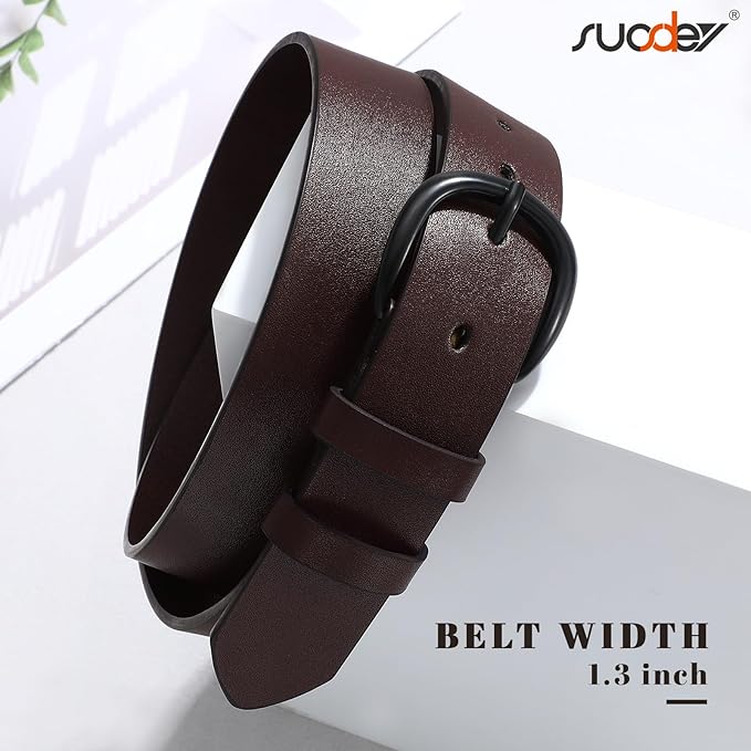 SUOSDEY Womens Casual Leather Belt for Jeans Dress Pants,Fashion Ladies Waist Belt