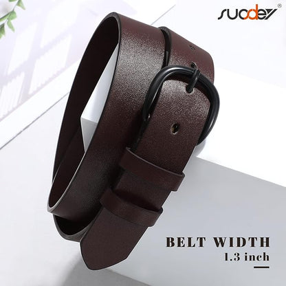 SUOSDEY Womens Casual Leather Belt for Jeans Dress Pants,Fashion Ladies Waist Belt