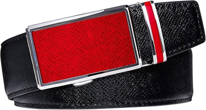 Dubulle Men's Ratchet Belt Gold/Black/Red/Green/Blue/White Automatic Buckle Business Casual Belt Gift - Adjustable Fit