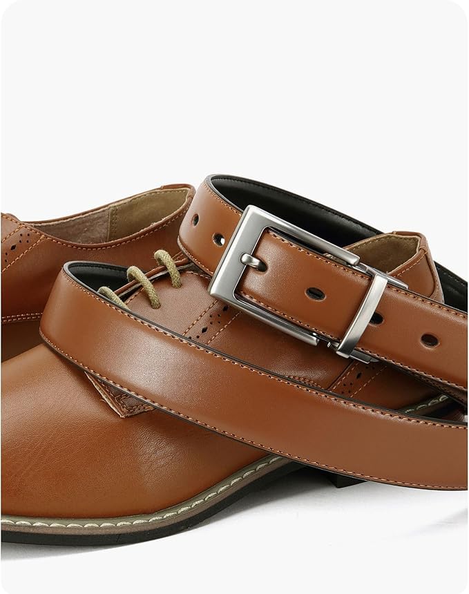 CHAOREN Reversible Belt Men 1 Piece - 1.25" Leather Dress Belt - Trim to Fit for Elegant Style