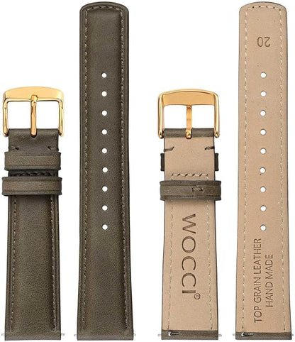 WOCCI Quick Release Watch Band, Distressed Genuine Leather, Stainless Steel Buckle, Strap Width 18mm 19mm 20mm 22mm 24mm