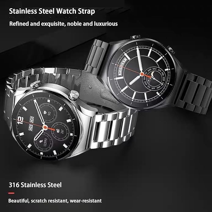 Quick Release Stainless Steel Watch Band Matte Brushed Metal Watchband 14mm 16mm 18mm 20mm 22mm 24mm Universal Solid Stainless Steel Metal Smartwatch Bracelet Replacement Band for Men Women