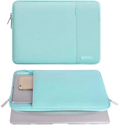 MOSISO Laptop Case 13 inch, Laptop Sleeve Compatible with MacBook Neo/Air/Pro 13 inch with A18/M5/M4/M3/M2/M1 Chip 2026-2016, Polyester Vertical Computer Sleeve Bag with Pocket, Mint Blue