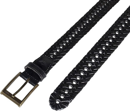 DOCKERS Men's Braided Leather Belt, Fully Adjustable Casual Strap for Everyday Wear