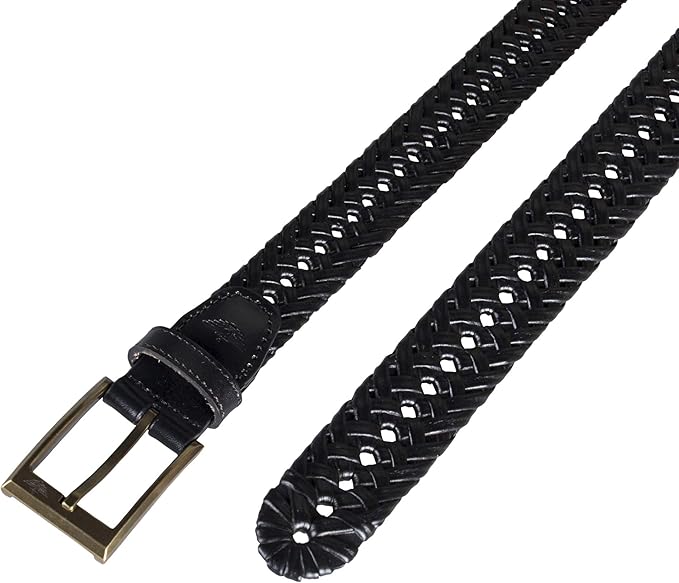 DOCKERS Men's Braided Leather Belt, Fully Adjustable Casual Strap for Everyday Wear