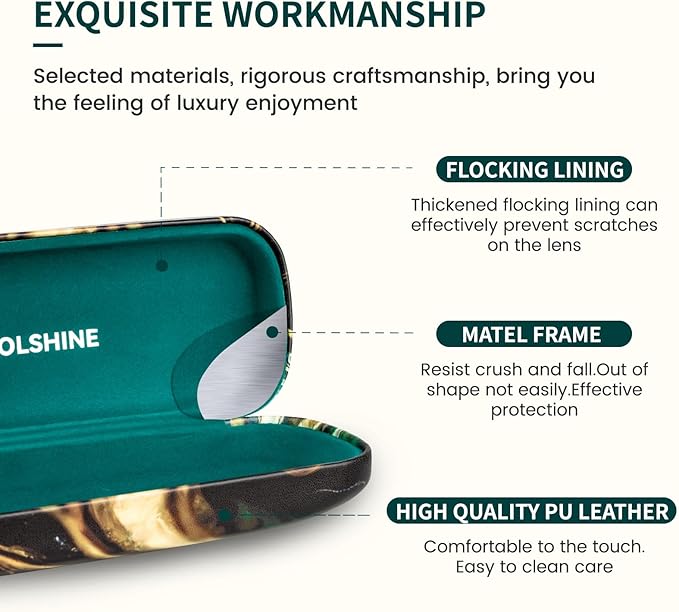molshine Hard Shell Sunglasses Case, Classic Large Glasses Case for Women Men, Sunglass Eyeglasses