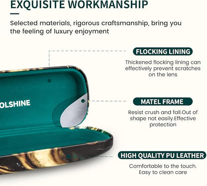 molshine Hard Shell Sunglasses Case, Classic Large Glasses Case for Women Men, Sunglass Eyeglasses