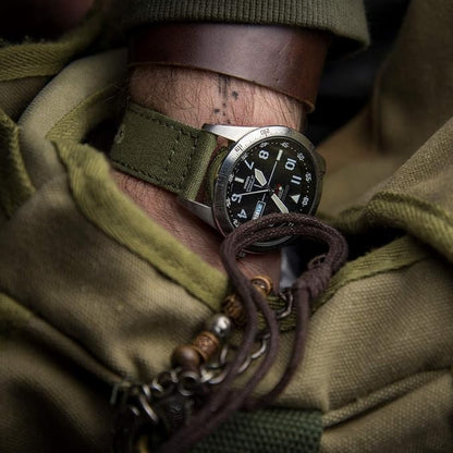 Archer Watch Straps - Canvas Quick Release Watch Bands (Faded Olive, 18mm)