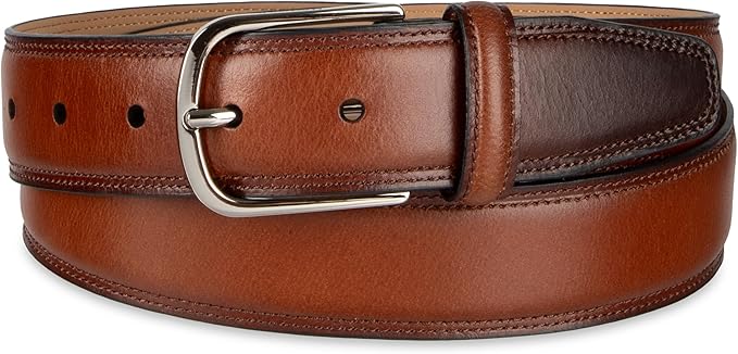 Haggar mens Leather Dress Belt for Suits and Pants - Classic, Formal, Business, Work