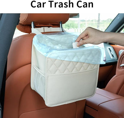 FrgKbTm Car Seat Back Hanging Bag Car Document Holder Multi-Pocket Bottle Bag Storage Box Organizer Travel Tidy Pouch Pocket Kids Beige
