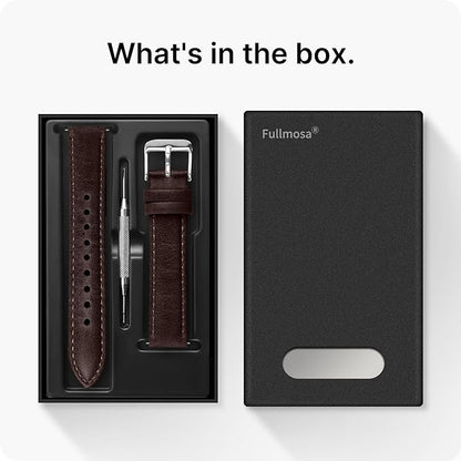 Fullmosa Watch Band, Quick Release Leather Watch Strap for Men Women, Replacement Bands Width 12mm 14mm 16mm 18mm 19mm 20mm 21mm 22mm 24mm