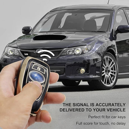 Elegananccy for Subaru Key Fob Cover, Soft Full Protection Key Case Shell with Keychain Compatible with Ascent BRZ Crosstrek Forester Impreza Legacy Outback WRX STI (Black)