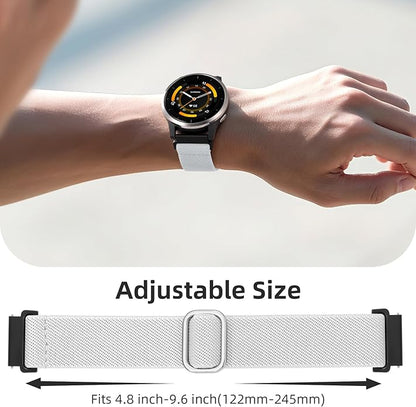DaQin 3 Pack Nylon Watch Bands Compatible with 16mm 18mm 20mm 22mm Quick Release Watch Band, Adjustable Soft Stretchy Solo Loop Strap Elastic Braided Relacement Wristband for Men Women