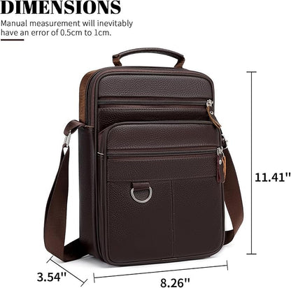 Leather Messenger Bag for Men Large Business Travel Briefcase Crossbody Handbag Man Purse Sling Shoulder Bag