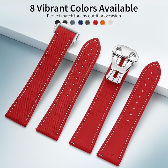 ULLCHRO Watch Strap Watch Band 20mm 22mm Man Waterproof Quick Release Bands Sport Replacement Strap Soft FKM Rubber Watchband