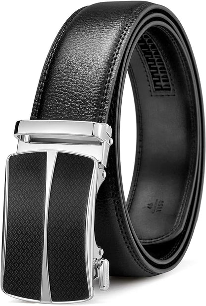 BOSTANTEN Mens Belt Leather Ratchet Belt For Men Dress and Casual with Adjustable Buckle, Trim to Fit