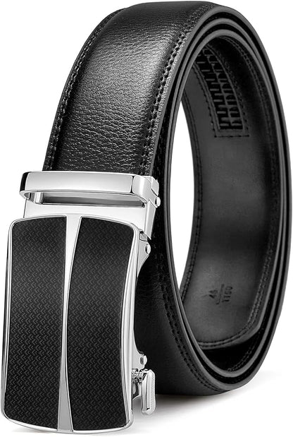 BOSTANTEN Mens Belt Leather Ratchet Belt For Men Dress and Casual with Adjustable Buckle, Trim to Fit
