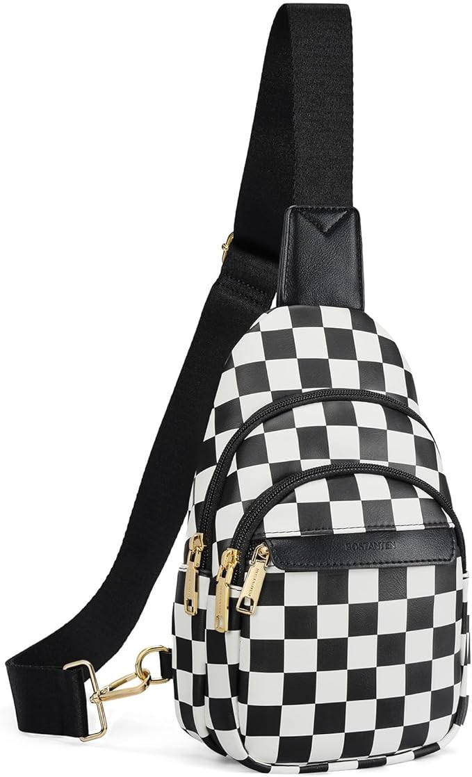 BOSTANTEN Small Sling Bag for Women Leather Crossbody Bags Fanny Pack Chest Bag for Travel