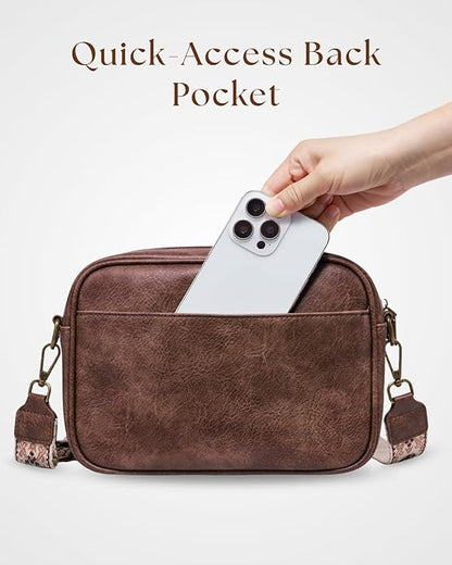 Crossbody Bags with Built-in Wallet, Anti-Theft Travel Purse with Card Slots, Trendy Vegan Shoulder Bag for Women Men