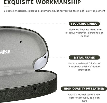 molshine Hard Shell Sunglasses Case,Classic Large Glasses Case for Sunglass, Eyeglasses with Cleaning Cloth, Pocket