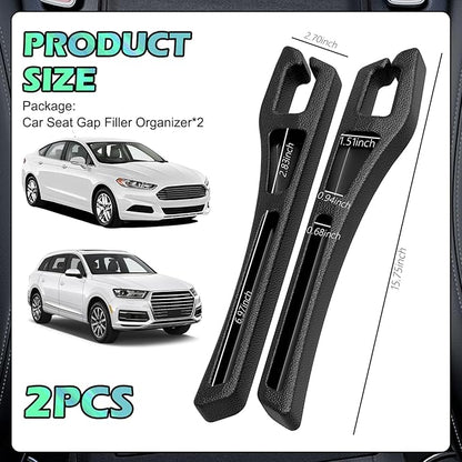 2PCS Car Seat Gap Filler Organizer with Phone Holder,Upgraded Cars Gap Seat Filler Blocks Items from Falling Out,2 in 1 Car in Between Cars Seats Catcher as Center Console Organizer