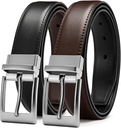 CHAOREN Reversible Belt Men 1 Piece - 1.25" Leather Dress Belt - Trim to Fit for Elegant Style