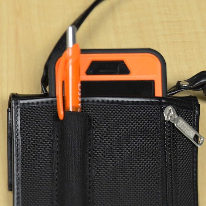 DACASSO Black Bonded Leather Badge Holder - Luxury Leather Badge Holder & Office Accessories