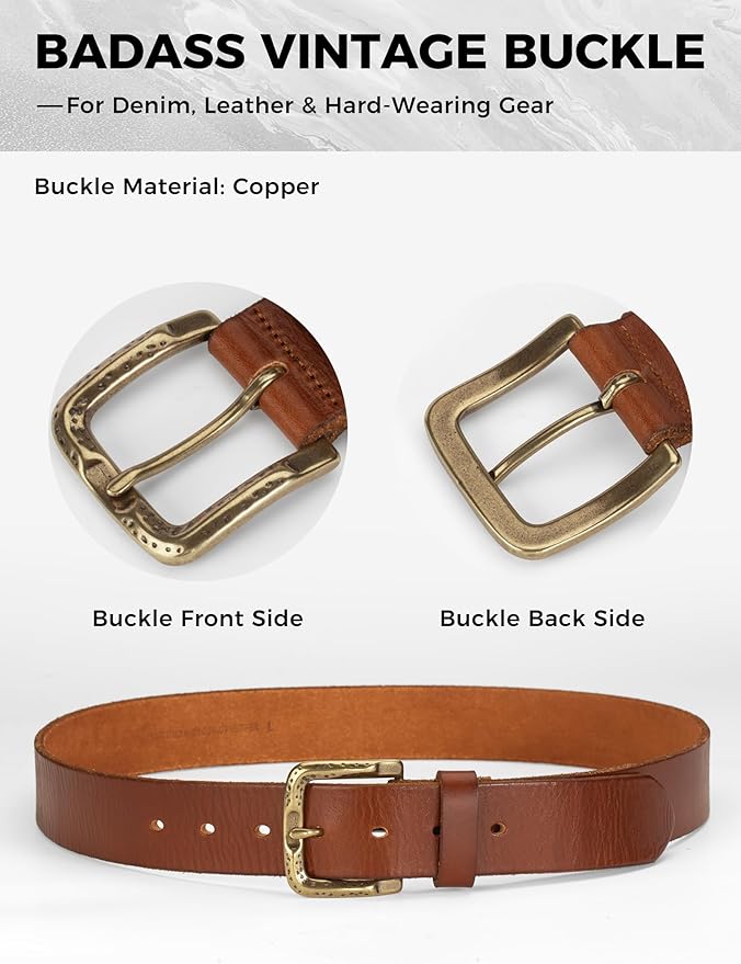 Thicken Full Grain Leather Mens Belt Heavy Duty Mens Work Belt Mens Belt High Hardness Buckle Packed In Gift Box
