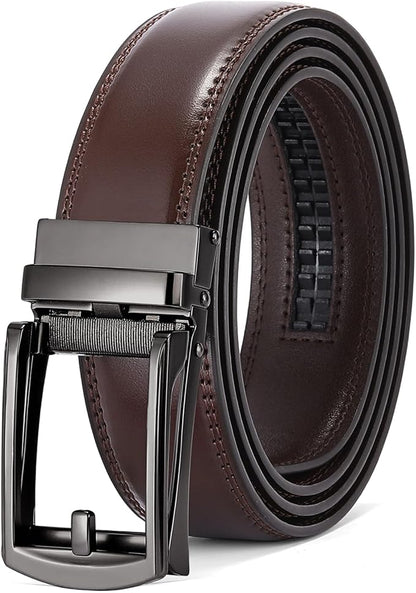SENDEFN Men's Leather Dress Casual Belt 1 3/8" Automatic Adjustable Click Buckle Belts with Gift Box