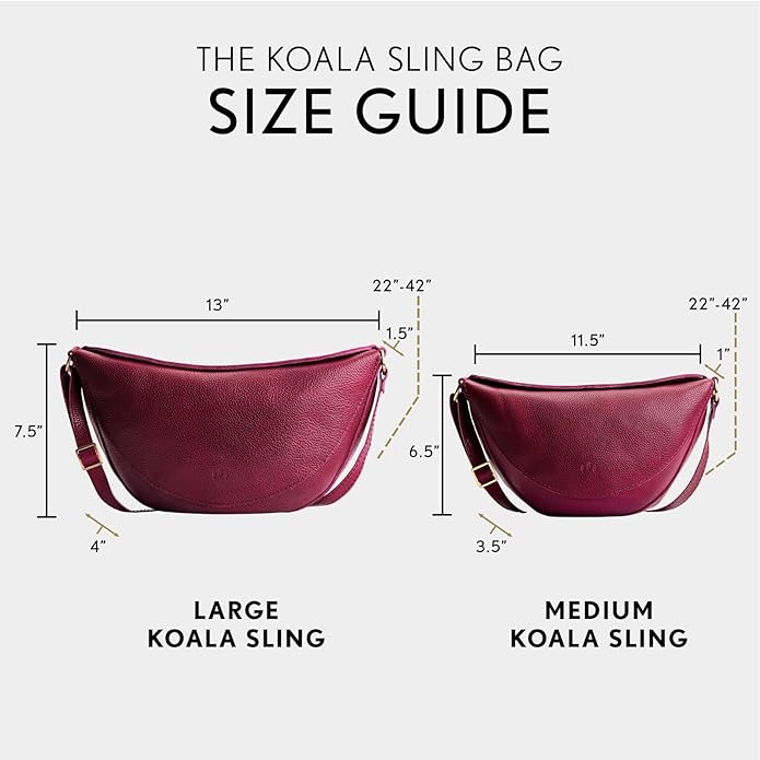 Portland Leather Goods Koala Sling Bag – Leather Sling with Adjustable Strap – Handmade from the Finest Full-Grain Hides