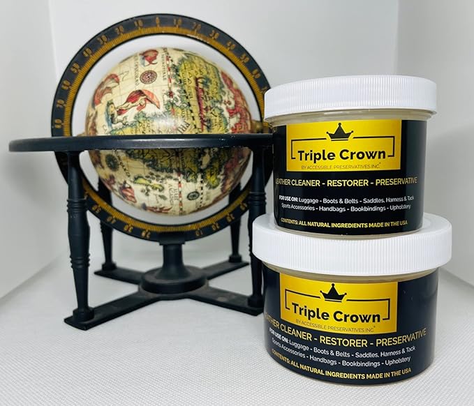 4 Ounce Leather formula; leather conditioner; cleaner and restorer for use on auto interiors, shoes, bags. Made in the U.S.A.