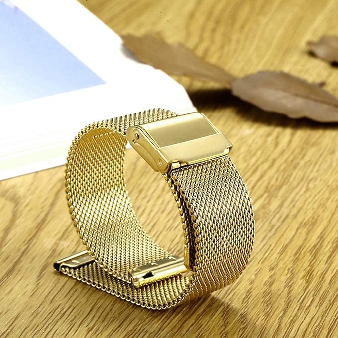 Moran Stainless Steel Mesh Watch Band Quick Release Replacement Strap 18mm 19mm 20mm 22mm for Men Women