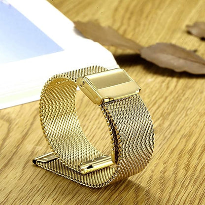 Moran Stainless Steel Mesh Watch Band Quick Release Replacement Strap 18mm 19mm 20mm 22mm for Men Women