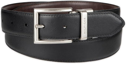 Tommy Hilfiger Men's Reversible Leather Belt, 2‑in‑1 Design for Dress Or Casual Wear