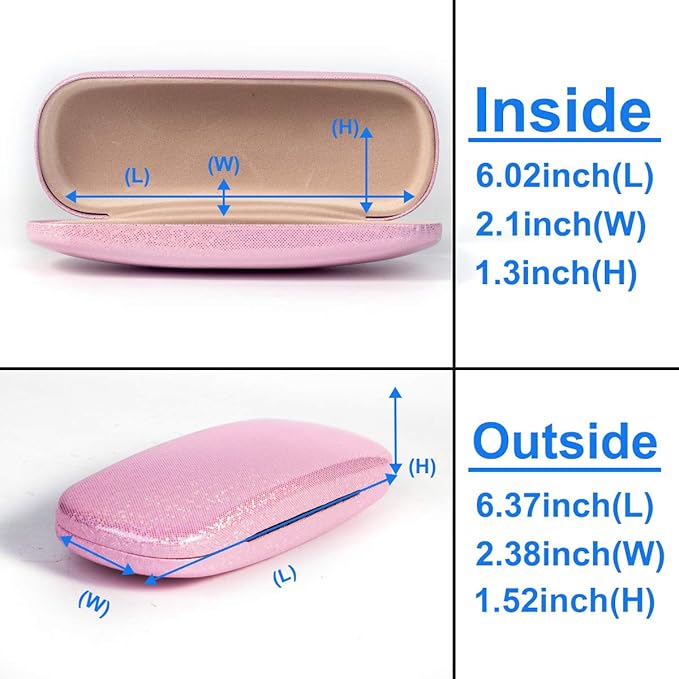 RayLove Unisex Hard Shell Eyeglasses Cases, Protective Case For Glasses