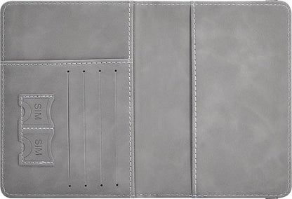 Passport Holder, Passport Cover with Credit Card Slot and Boarding Pass Slot Combo, Passport Wallet Case Book Travel Must Have, RFID Blocking Leather Travel Accessories, Grey