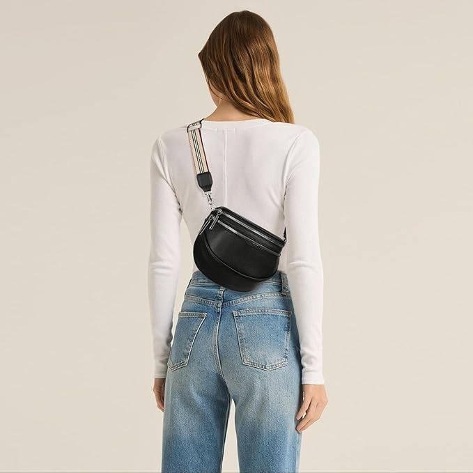 GAEKEAO Crossbody Bum Bags for Women Vegan Leather Fanny Packs Belt Bag Trendy Cross Body Purse Travel
