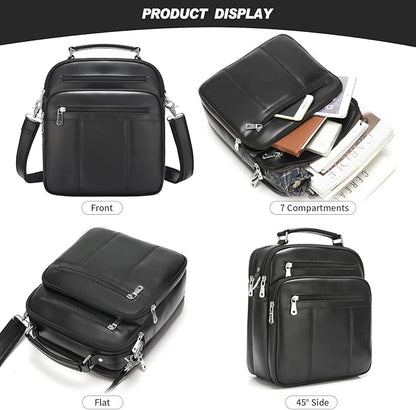 Jack&Chris Leather Messenger Bag for Men, Man Purse Crossbody Bags for Work Business