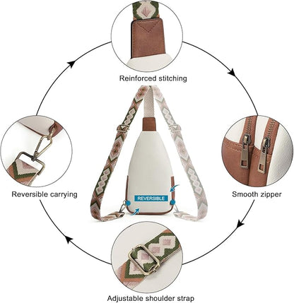 CLUCI Crossbody Bags for Women Men,Leather Sling Bag Cross Body Backpack for Woman Gifts for Women Birthday Unique