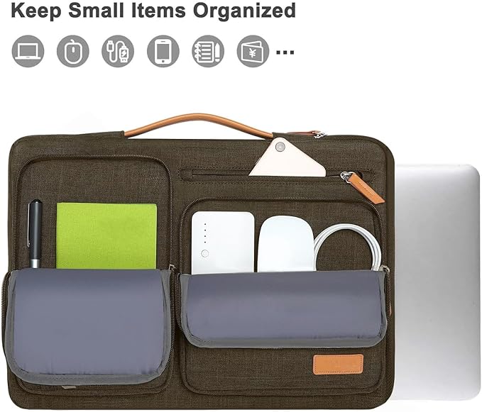 MOSISO 360 Protective Laptop Case 16 inch, 15-15.6 inch Laptop Sleeve Compatible with MacBook Pro 16, HP Acer Dell Lenovo ASUS, Side Open Carrying Case with 4 Zipper Pockets&Handle,Carob Brown