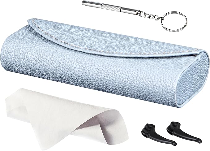 RayLove Ultimate Glasses Case Kit, Hard Shell Sunglasses and Eyeglass Case with Cleaning Cloth, Screwdriver, Ear Hooks