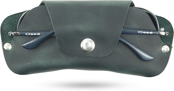 Toprank Leather Eyeglass Case - Handmade Slim Sunglasses Holder, Genuine and Universal Fit for Men and Women